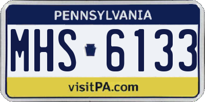 PA license plate MHS6133