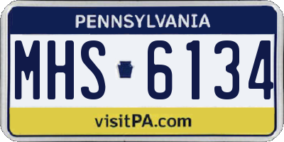 PA license plate MHS6134