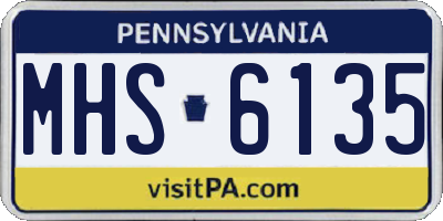 PA license plate MHS6135
