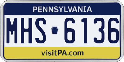 PA license plate MHS6136