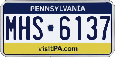 PA license plate MHS6137