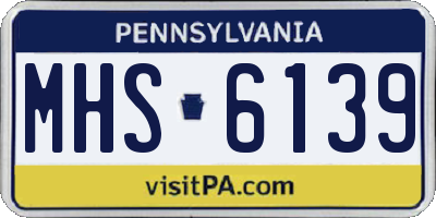 PA license plate MHS6139