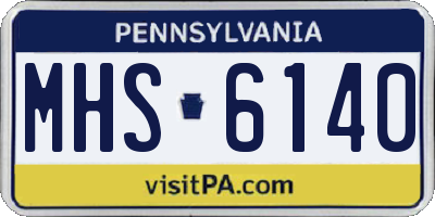 PA license plate MHS6140