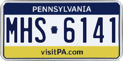 PA license plate MHS6141