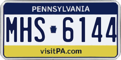 PA license plate MHS6144