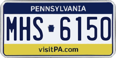 PA license plate MHS6150