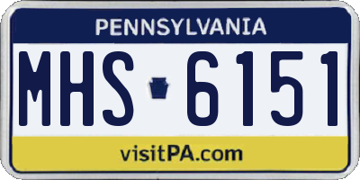PA license plate MHS6151