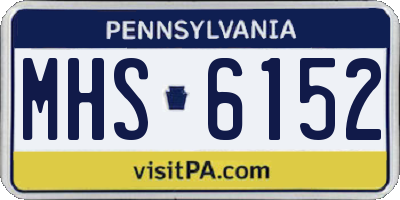PA license plate MHS6152