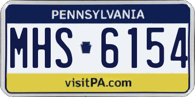 PA license plate MHS6154