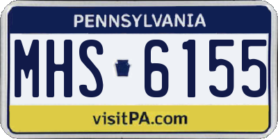 PA license plate MHS6155