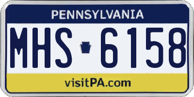 PA license plate MHS6158