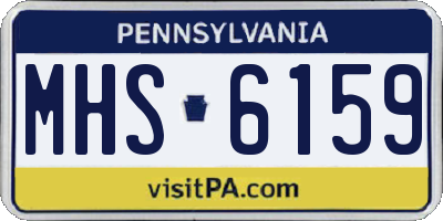 PA license plate MHS6159