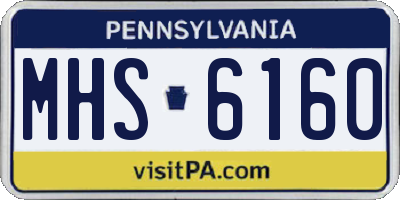 PA license plate MHS6160