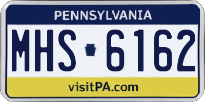 PA license plate MHS6162