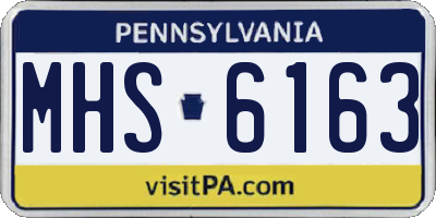 PA license plate MHS6163