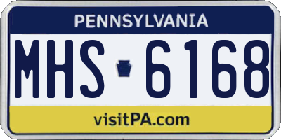 PA license plate MHS6168