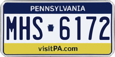 PA license plate MHS6172
