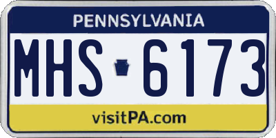 PA license plate MHS6173
