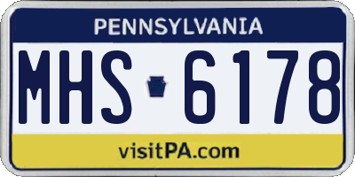 PA license plate MHS6178
