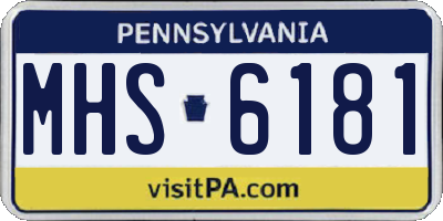 PA license plate MHS6181