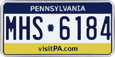 PA license plate MHS6184