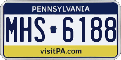 PA license plate MHS6188