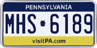 PA license plate MHS6189
