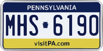 PA license plate MHS6190
