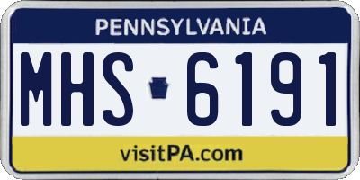PA license plate MHS6191