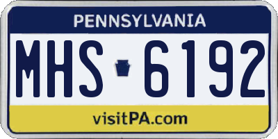 PA license plate MHS6192