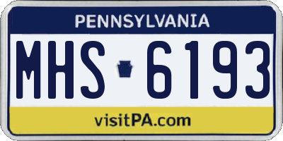 PA license plate MHS6193