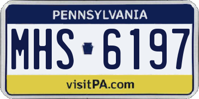 PA license plate MHS6197
