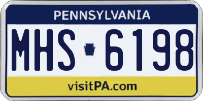 PA license plate MHS6198