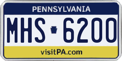 PA license plate MHS6200