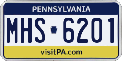 PA license plate MHS6201