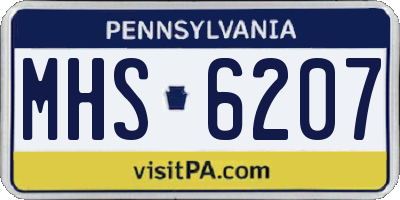 PA license plate MHS6207
