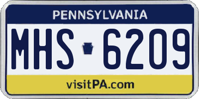 PA license plate MHS6209