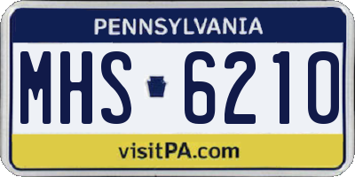 PA license plate MHS6210