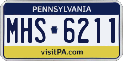 PA license plate MHS6211