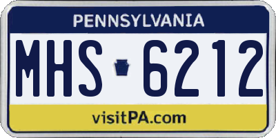 PA license plate MHS6212