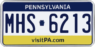 PA license plate MHS6213