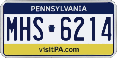PA license plate MHS6214