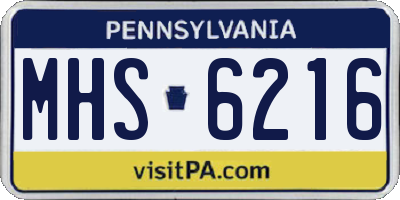 PA license plate MHS6216