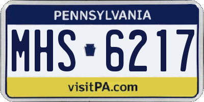 PA license plate MHS6217