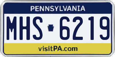 PA license plate MHS6219