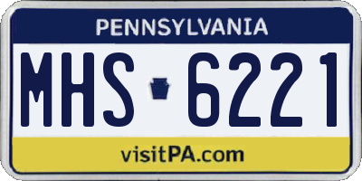 PA license plate MHS6221