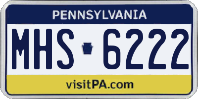 PA license plate MHS6222