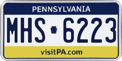 PA license plate MHS6223