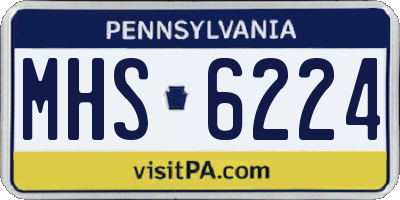 PA license plate MHS6224