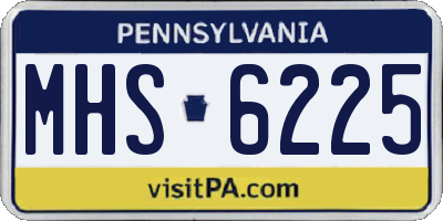 PA license plate MHS6225